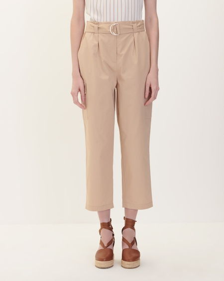 Pantalón Cargo Tiro Alto Beige