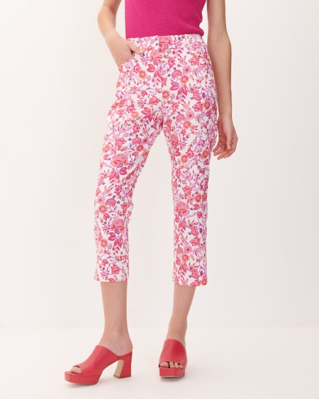 Pantalón Recto Stretch Estampado Floral