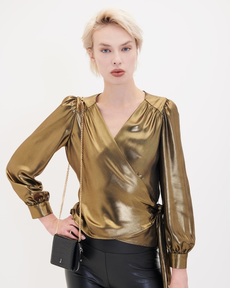 Blusa Metalizada Envolvente