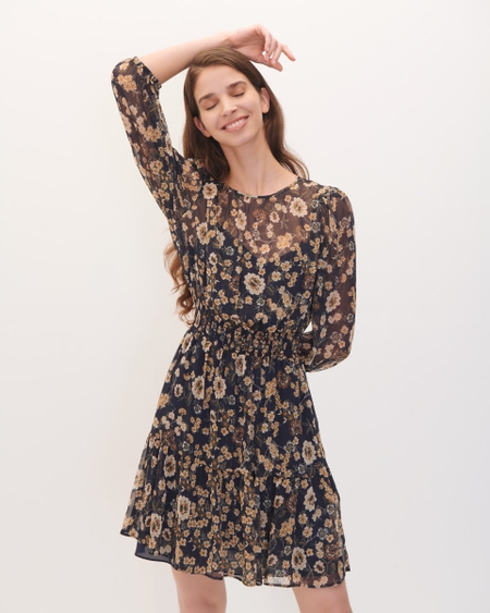 Vestido Estampado Floral Corto  Enresortado