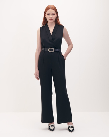 Jumpsuit Silueta Palazzo Con Cinturón