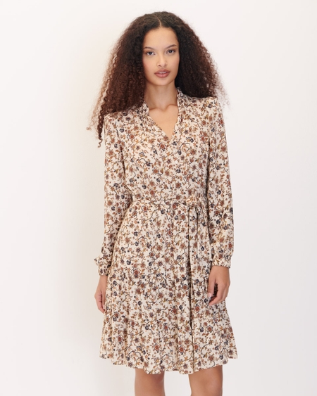 Vestido Bohemio Estampado Floral Fit And Flare Con Banda