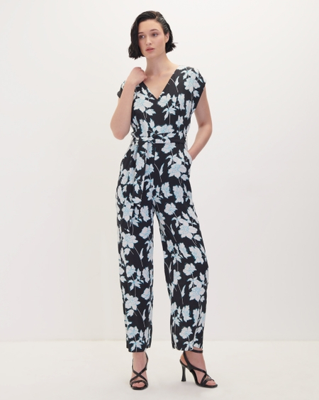 Jumpsuit Palazzo Escote V Estampado Floral Con Banda