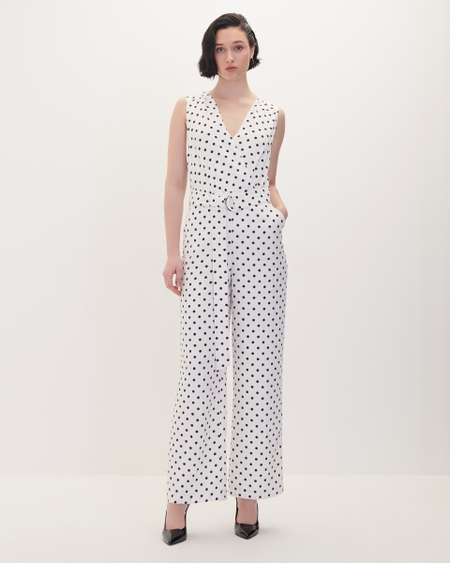 Jumpsuit Palazzo Cruzado De Lunares