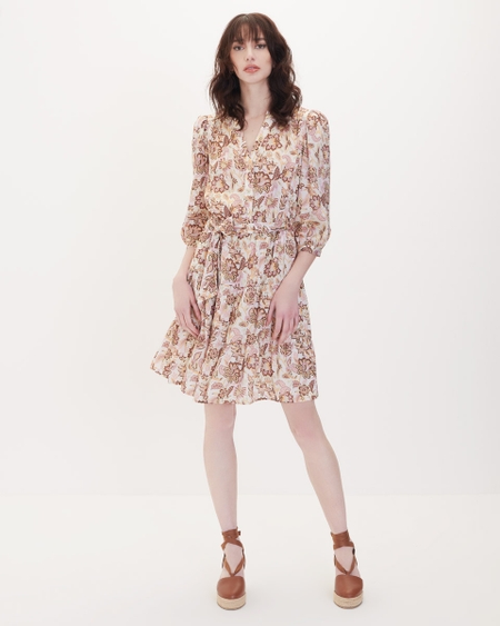 Vestido De Satín Fit And Flare Estampado