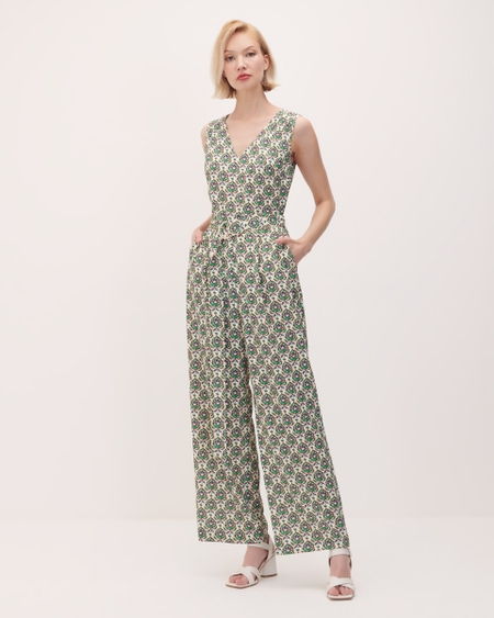 Jumpsuit Estampado Escote V Recto Fluido