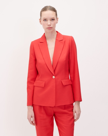 Blazer Rojo De Lino Corte Francés