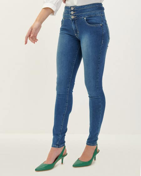 Jeans Skinny Pretina Ancha