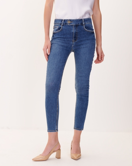 Jeans Skinny Tiro Medio