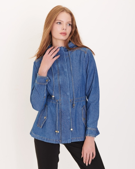 Parka De Mezclilla Con Capucha